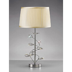 Luminaire Center Lampe de Table Willow avec Abat jour crème 1 Ampoule chrome poli/cristal