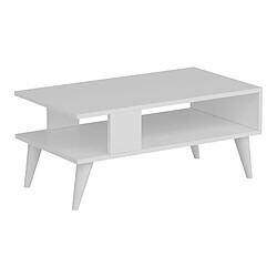 Helloshop26 Table basse avec espace de rangement 40 x 90 x 45 cm blanc 03_0008462