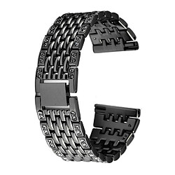 Wewoo Bracelet pour montre connectée en métal Samsung Gear S3 noir