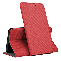 Htdmobiles Housse pour Motorola Moto G54 5G - etui coque pochette portefeuille + film ecran - ROUGE MAGNET