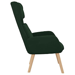 Avis vidaXL Chaise de relaxation Vert foncé Velours