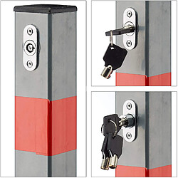 Acheter Helloshop26 Poteau barrière de parking rabattable voiture 65 cm acier gris et rayures rouge 13_0002309