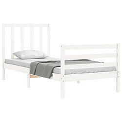 Avis vidaXL Cadre de lit sans matelas blanc 90x200 cm bois de pin massif