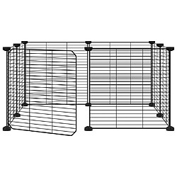 vidaXL Cage animaux de compagnie à 8 panneaux et porte Noir 35x35 cm