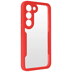 Avizar Coque 360° pour Samsung S23 Dos Rigide Protection Écran Souple Contour rouge