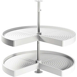 Emuca Plateau tournant blanc 2 niveaux pour module de cuisine Shelvo Pour module de 90 cm