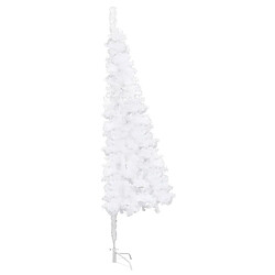 vidaXL Arbre de Noël artificiel d'angle LED et boules Blanc 180 cm PVC