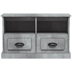 Acheter vidaXL Meuble TV gris béton 80x35x50 cm bois d'ingénierie