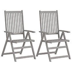 vidaXL Chaises inclinables de jardin lot de 4 et coussins Bois acacia