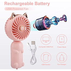 Acheter Mini ventilateur portable avec batterie rechargeable et ventilateur électrique personnel extérieur à 3 vitesses, petit et mignon pour femmes/enfants, ventilateur pliable pour chambre à coucher