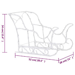 vidaXL Décoration de Noël Rennes et traîneau 280x28x55 cm Acrylique pas cher