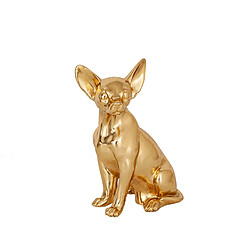 Figurine Décorative Romimex Chihuahua Doré 19 x 25 x 14 cm