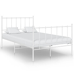 Maison Chic Lit adulte - Lit simple Cadre de lit,Structure du lit Contemporain Blanc Métal 120x200 cm -MN80094