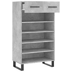 Maison Chic Armoire à Chaussures Gris béton,Meuble de Rangement à Chaussures 60x35x105 cm bois d'ingénierie -MN73710 pas cher