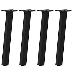 vidaXL Pieds de table basse 4 pcs noir 42 cm acier