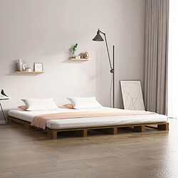 vidaXL Lit de palette sans matelas marron miel 140x190 cm bois massif