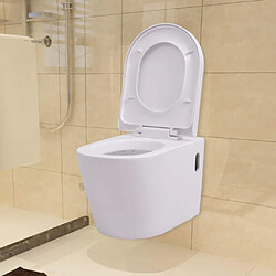 vidaXL Toilette murale avec réservoir caché Céramique Blanc