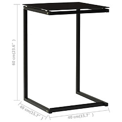 vidaXL Table d'appoint Noir 40x40x60 cm Verre trempé pas cher