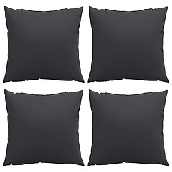 Avis vidaXL Coussins de canapé lot de 4 noir 50x50 cm tissu