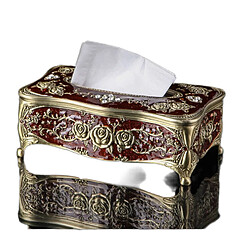 Universal Luxury Vintage Antique Antique Boîte à mouchoirs couvercle alliage étain métal distributeur rectangulaire serviettes porte-papier hygiénique cas déco maison |