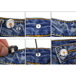 Avis 12x 17mm Boutons Jeans Réparation Goujons Pour Pantalon Jean Remplacer Blanc Brillant