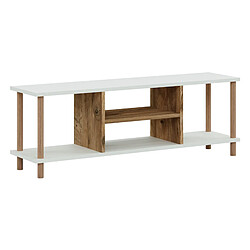 Helloshop26 Meuble TV avec espace de rangement 43 x 120 x 29 cm blanc / effet bois 03_0007884