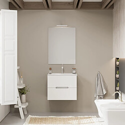 Acheter Kiamami Valentina MEUBLE DE SALLE DE BAIN TIROIRS BLANC MAT, CÔTÉS EN BOIS CHÊNE GRIS | MAGNOLIA