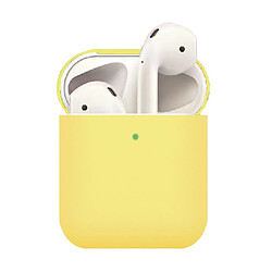 Coque en silicone airpods mats jaune pour votre Apple AirPods (2019)/(2016)