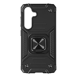 Avizar Coque pour Samsung Galaxy S24 Antichoc Bague Rotative Multifonction Noir