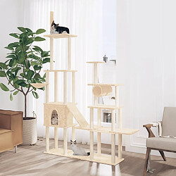 vidaXL Arbre à chat avec griffoirs en sisal Crème 279 cm