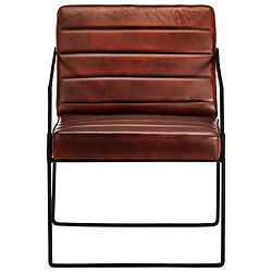 vidaXL Fauteuil Marron foncé Cuir véritable