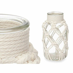 Avis Gift Decor Vase Blanc Tissu verre 9 x 17 x 9 cm (12 Unités) Macramé