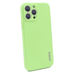 Enkay Coque en silicone anti-chute, antichoc, de couleur unie vert clair pour votre Apple iPhone 13 Pro 6.1 pouces