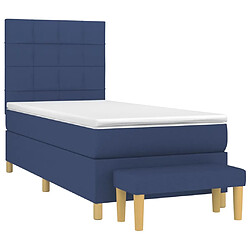 Avis Maison Chic Lit adulte- Lit + matelas,Sommier à lattes de lit avec matelas Bleu 90x190 cm Tissu -GKD45978