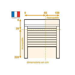 FRANCE-COMBI Volet roulant aluminium recoupable moteur filaire - L 150 x H 220 cm