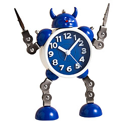 Acheter Réveil Analogique Silencieux Robot Cartoon Chevet Pour Enfants Bleu