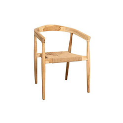 Aubry Gaspard Fauteuil en teck naturel et jute.