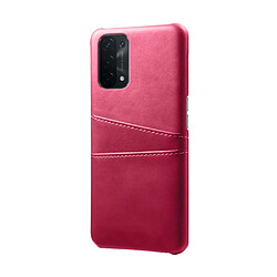 Coque en TPU + PU avec double porte-cartes rose pour votre Oppo A74 5G/A54 5G/A93 5G