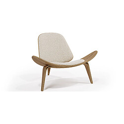 Avis ICONIK INTERIOR Fauteuil design - Fauteuil scandinave - Revêtement en Boucle - Lucy Blanc