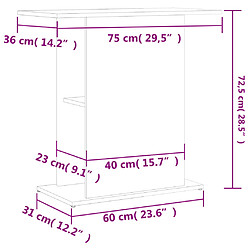 vidaXL Support pour aquarium noir 75x36x72,5 cm bois d'ingénierie pas cher