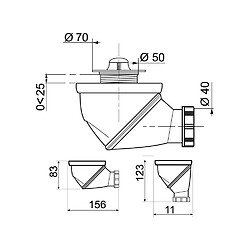 WIRQUIN Bonde de douche James - Ø 50 mm - Grille en ABS chromé