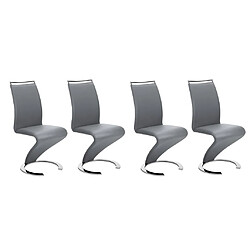 Acheter Vente-Unique Lot de 4 chaises TWIZY - Simili gris