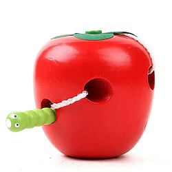 Wewoo Apprentissage et éducation en bois Les enfants du ver coloré mangent des jouets éducatifs aux fruits Apple