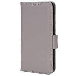 Etui en PU texture litchi avec support, gris pour votre Oppo Reno6 4G