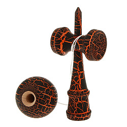 Fissure Bois Jeux Peinture Kendama Jouets Enfants à Billes Noir Et Orange, pas cher