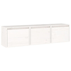 vidaXL Meubles TV 3 pcs Blanc Bois massif de pin