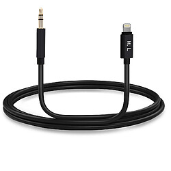 Avizar Câble Audio Lightning vers Jack 3.5mm Mâle Son de qualité 1 mètre HL-098 - Noir