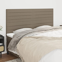 Maison Chic Lot de 4 Têtes de lit design pour chambre - Décoration de lit Taupe 100x5x78/88 cm Tissu -MN96676