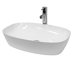 Ecd Germany Lavabo 605 x 380 x 140 mm en céramique blanche