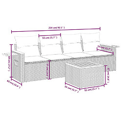 Avis Maison Chic Salon de jardin 5 pcs avec coussins | Ensemble de Table et chaises | Mobilier d'Extérieur noir résine tressée -GKD30696